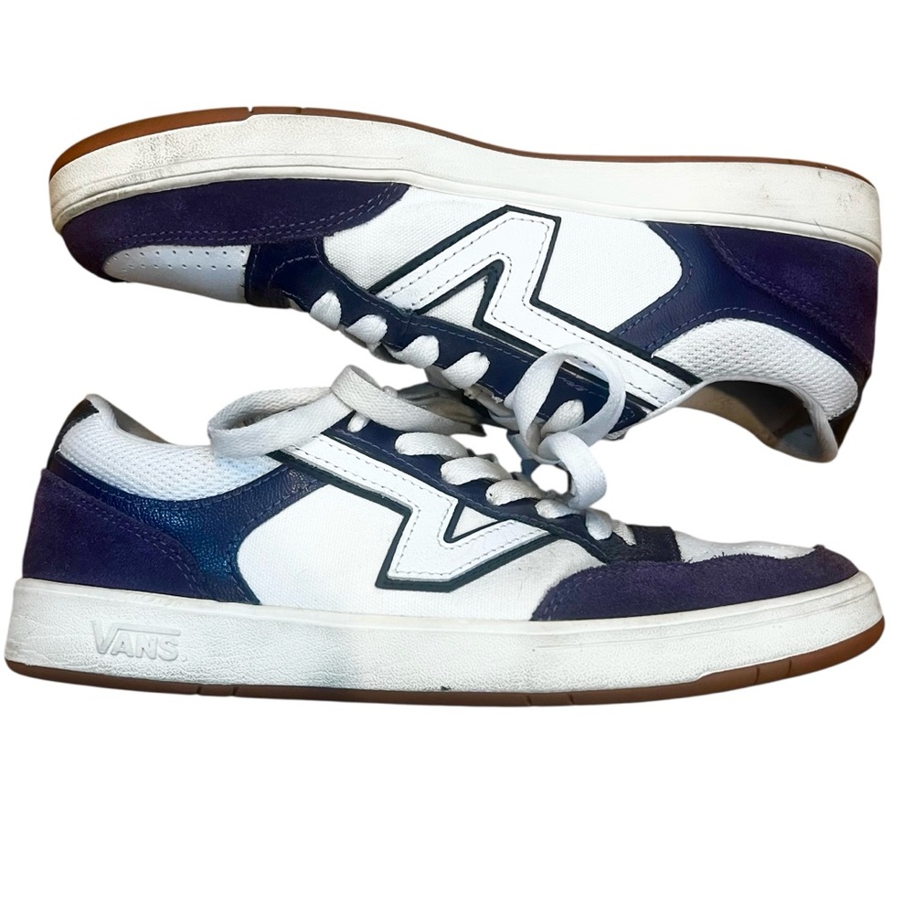 Vans Men's Navy and White Suede Sneakers 9.5 EUC - Picture 3 of 11